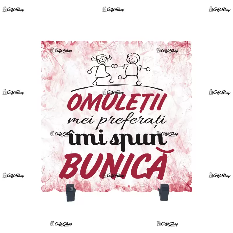Omuletii mei preferati imi spun bunica, placheta cu mesaj